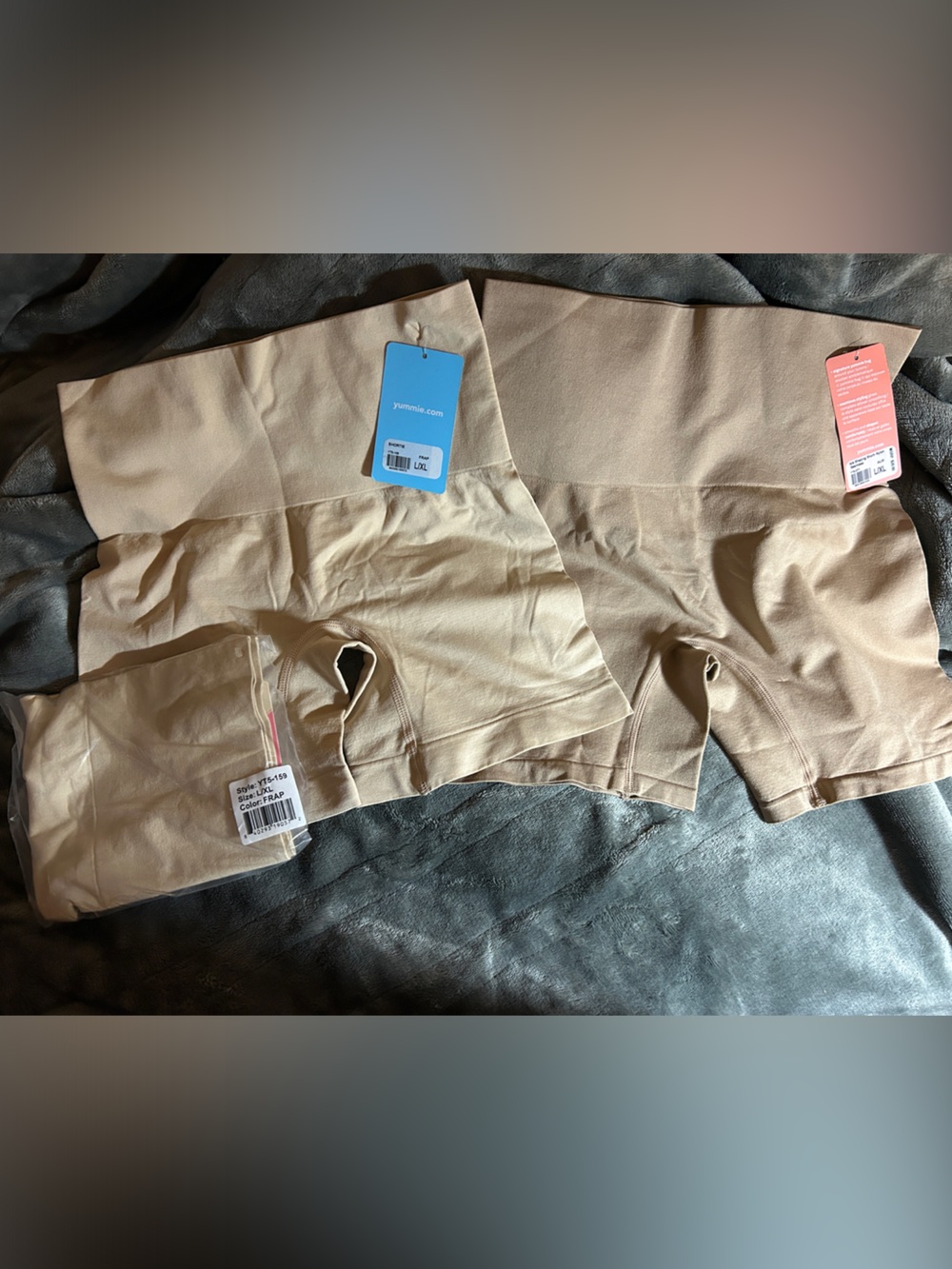 3 Pair Brand New Yummie Seamless Shapewear Shorties, Nude & Tan, L/XL
